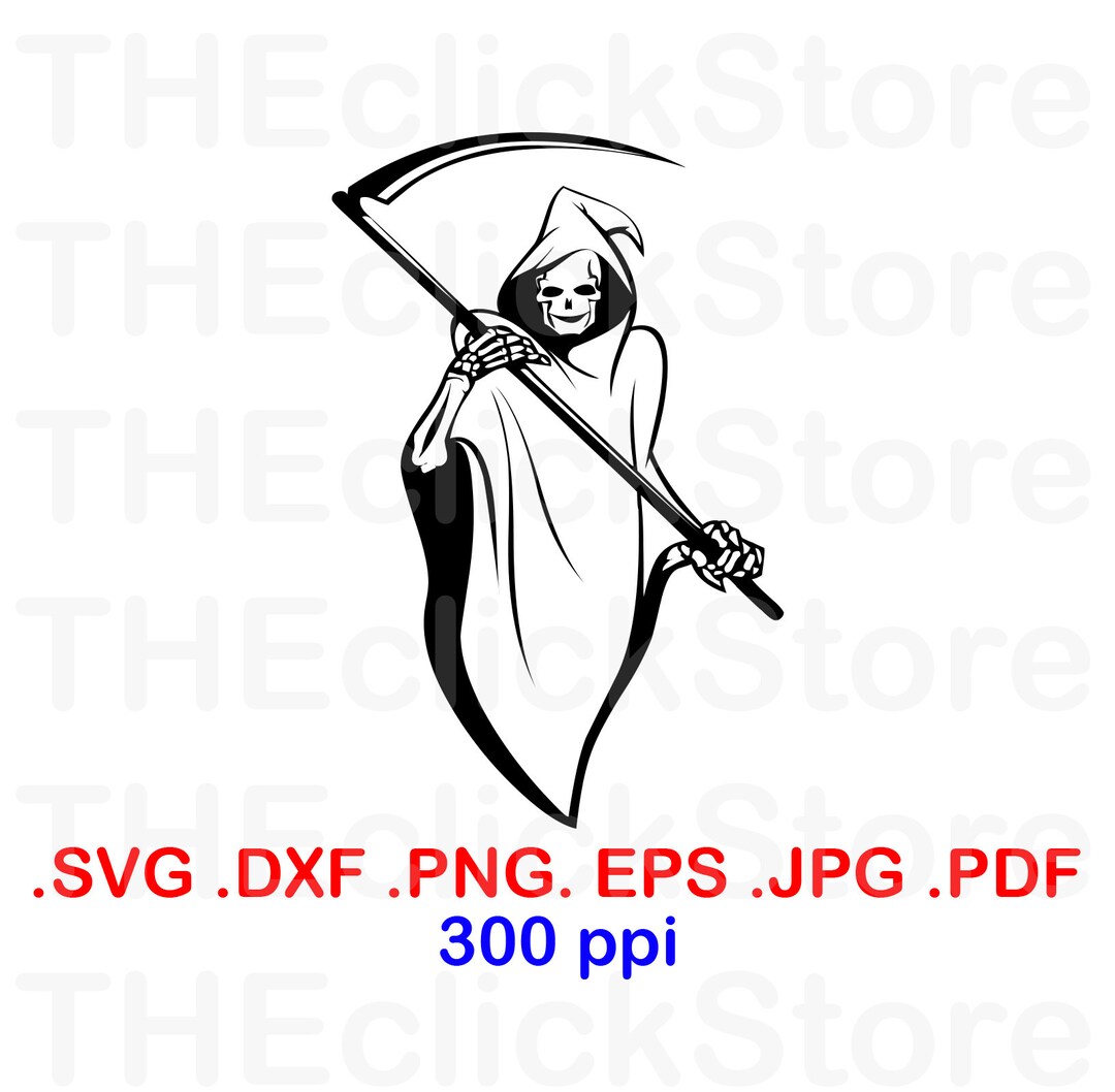 Death SVG, Grim Reaper SVG, EPS, Dxf, Jpg, Pdf, Happy Halloween Svg ...