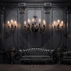 12 Digital Backdrops of Mansion Wall Interiors (color Black) for ...