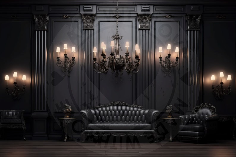12 Digital Backdrops of Mansion Wall Interiors (color Black) for ...
