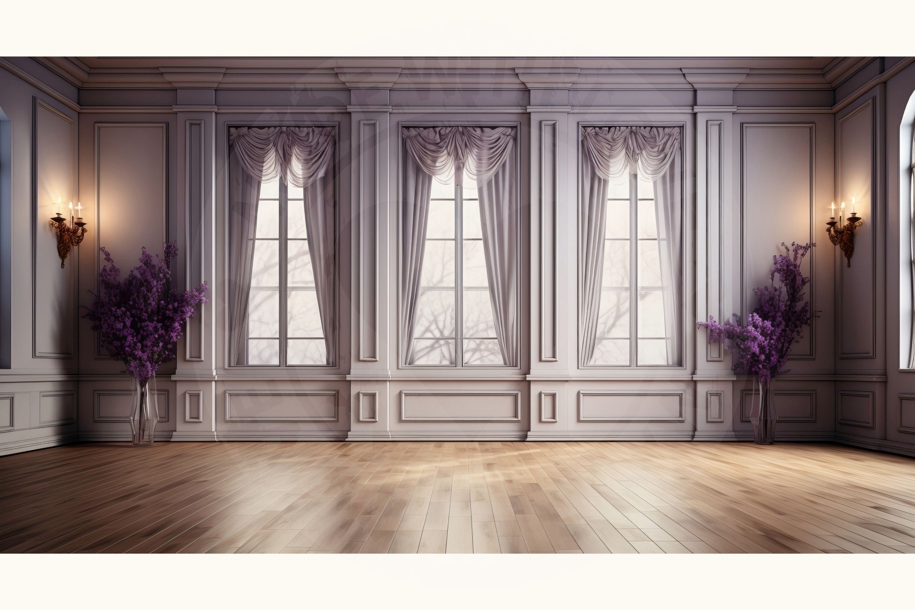 14 Digital Backdrops of Mansion Wall Interiors (color Lavender) for ...