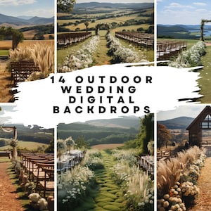 14 Outdoor Wedding Digital Backgrounds for Bridal, Wedding, Maternity, Fine Art, and Portrait Photography Overlays