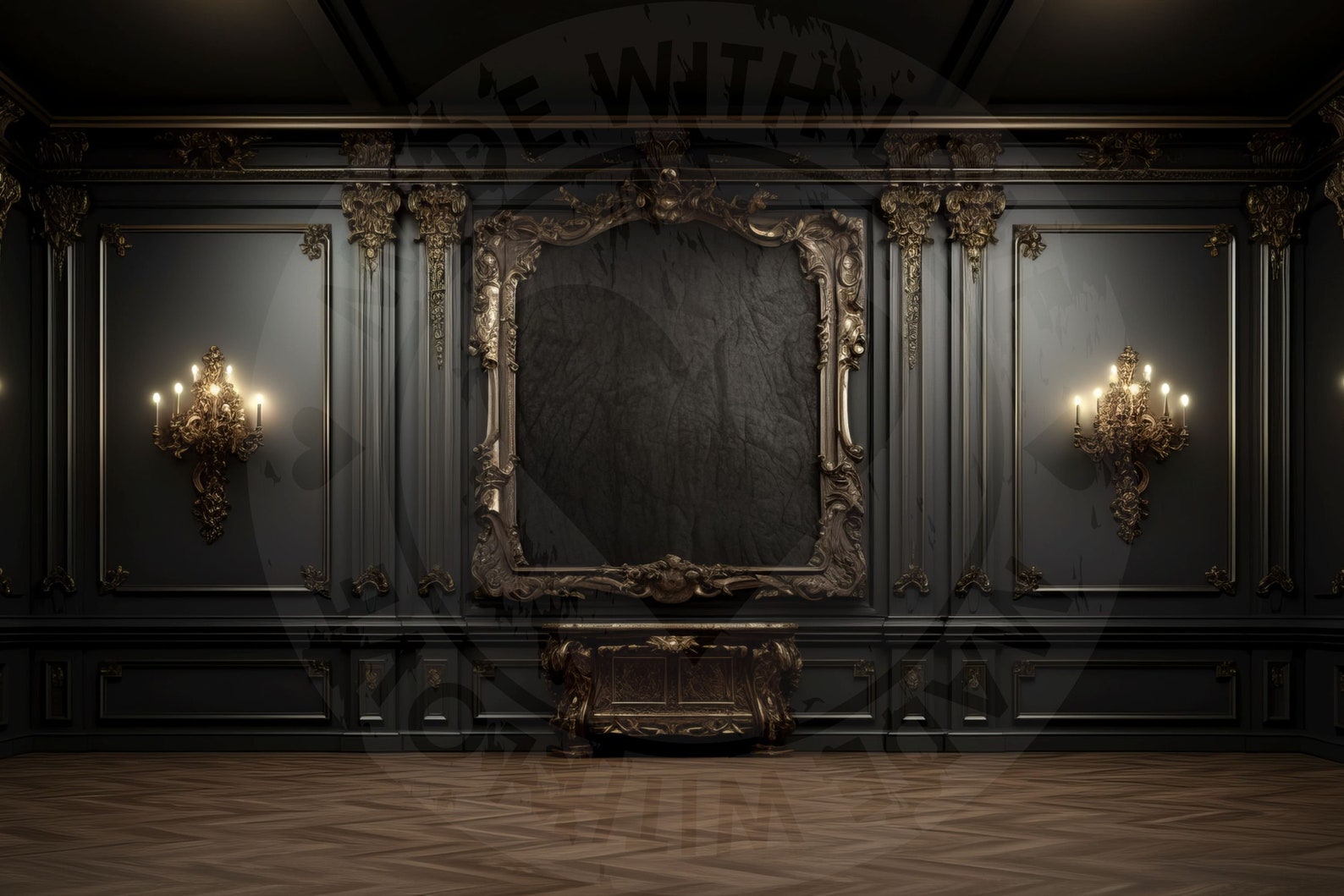 12 Digital Backdrops of Mansion Wall Interiors (color Black) for ...