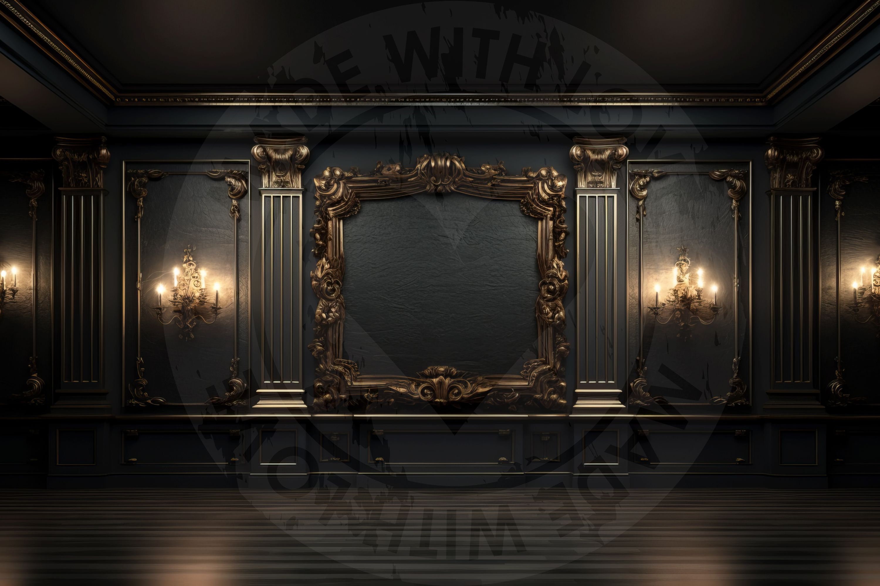 12 Digital Backdrops of Mansion Wall Interiors (color Black) for ...
