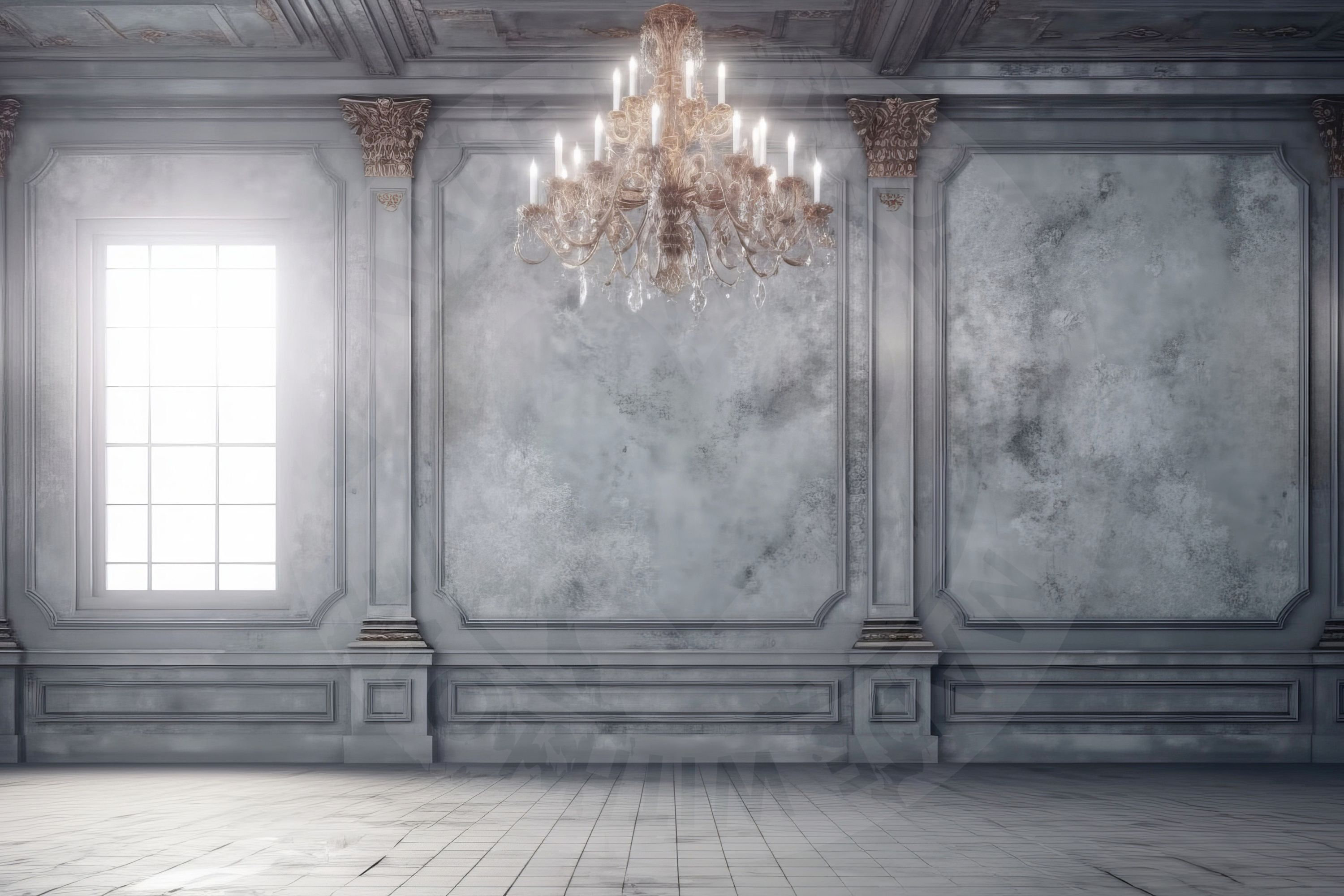 12 Digital Backdrops of Mansion Wall Interiors color Silver for Wedding ...