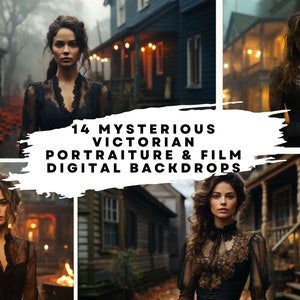 14 Mysterious Victorian Digital Backdrops for Film, Bridal, Wedding, Maternity, Fine Art, Portrait Photography Overlays