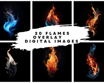 20 Digital Flames Overlay Images for Dance, Bridal, Wedding, Maternity, Fine Art, Portrait Photography and Digital Art