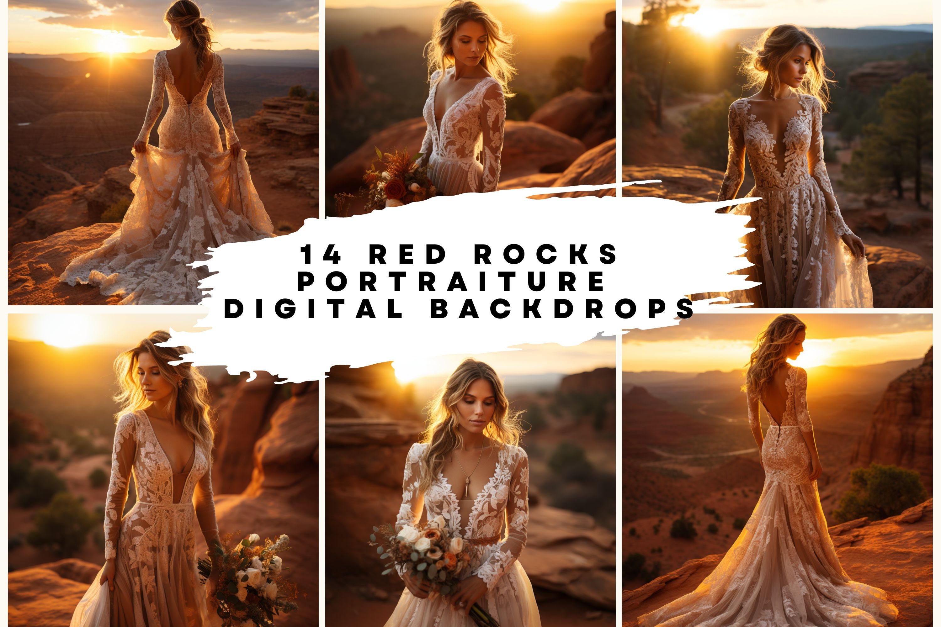 Red Rocks Overlay 14 Red Rocks Portraiture Digital Backgrounds for Dance, Bridal, Wedding ...