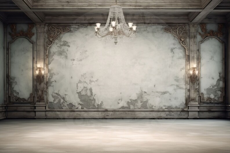 12 Digital Backdrops of Mansion Wall Interiors color Silver for Wedding ...