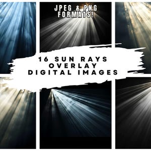 16 digitala solstrålningsbilder med 300 DPI (storlek: 6144 x 6144) för dans, sport, film, bröllop, graviditet och solljusbilder