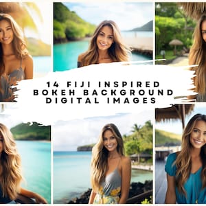 14 Fiji Backdrop Inspired Digital Blurred Background Images 300dpi (5760 x 7200), Wallpaper, Fiji Poster Digital Download