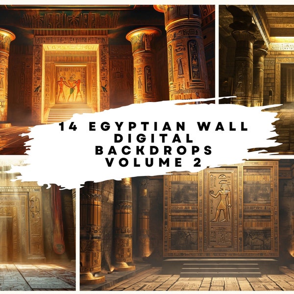 14 Digitale Kulissen mit Ägyptischer Mauer Interiors (8565 x 4800) bei 300DPI für Hochzeit, Mutterschaft, Fine Art, Portrait Overlay, Ägypten Hintergrund