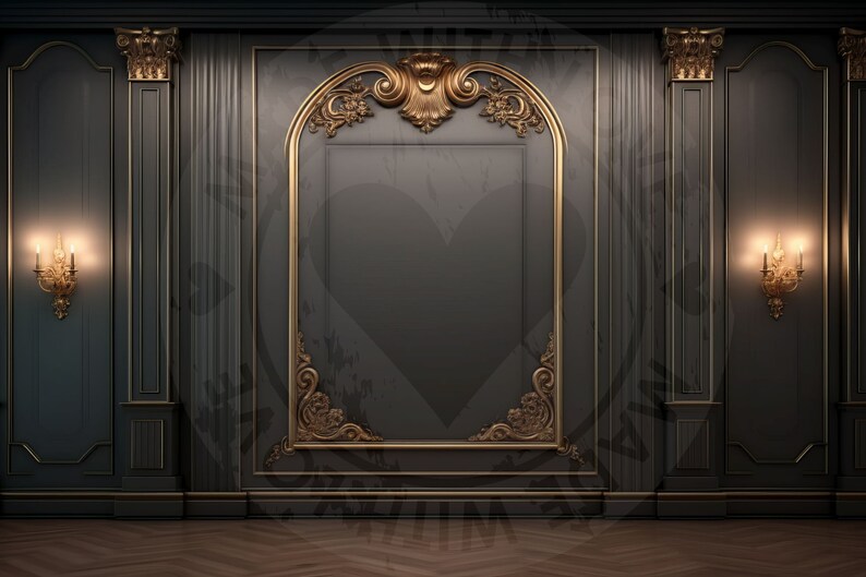 12 Digital Backdrops of Mansion Wall Interiors (color Black) for ...