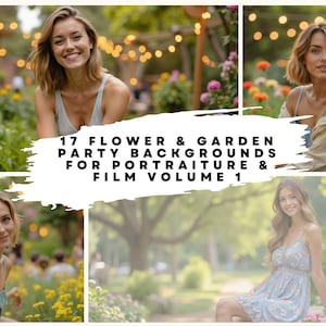 17 Flowers and Garden Party Photo Background Digital Images for Bridal, Wedding, Maternity, Fine Art, Portrait Photography Flower Overlays