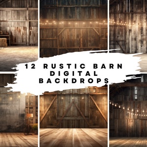 12 Digital Backdrops of Rustic Barn Interiors, 8K Resolution (7680 × 4320 at 300 dpi) for Wedding, Maternity, Fine Art Backgrounds