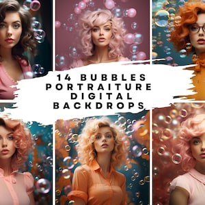 14 Bubbles Portraiture Digital Backgrounds for Dance, Bridal, Wedding, Maternity, Fine Art, Portrait Photography Overlays