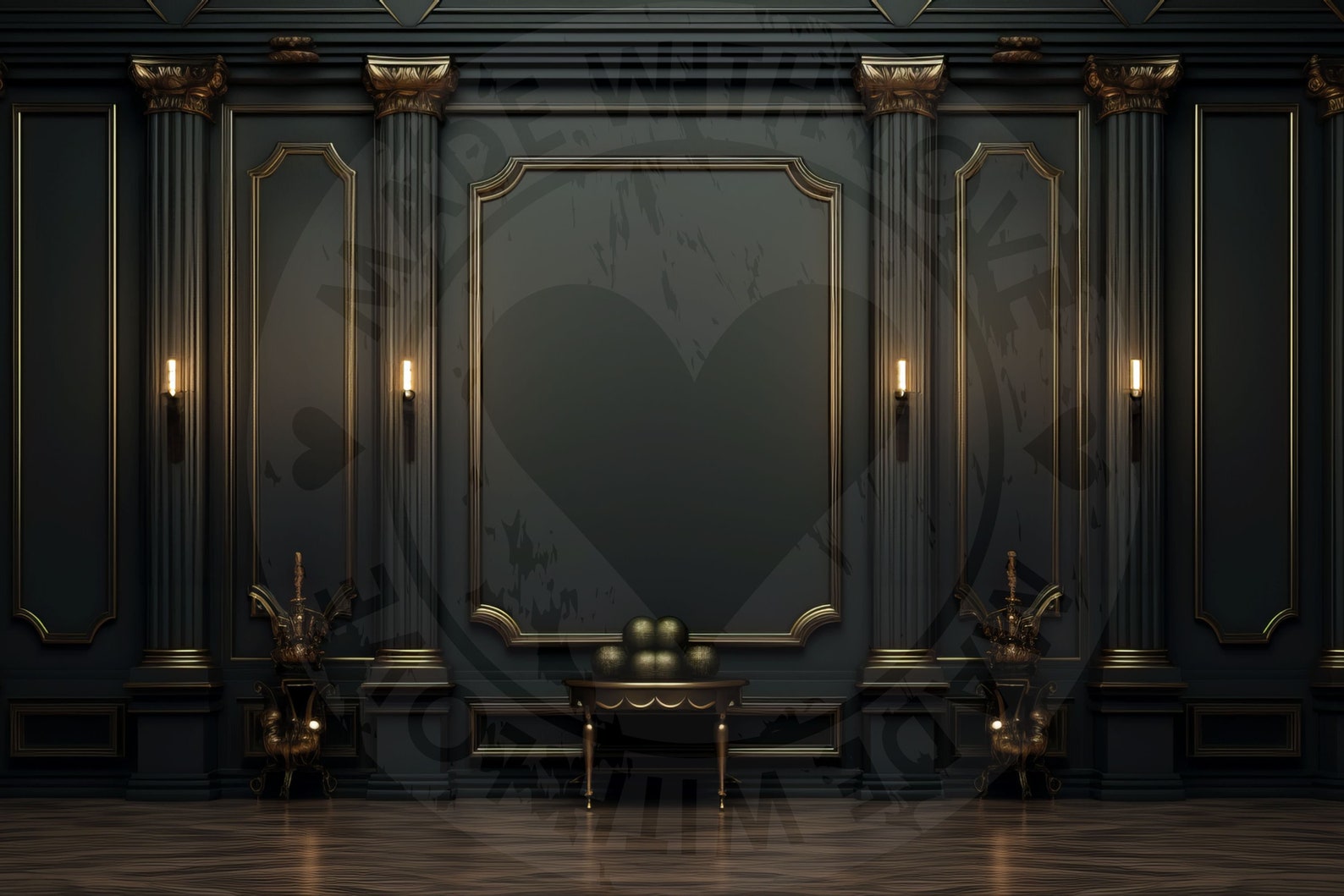 12 Digital Backdrops of Mansion Wall Interiors (color Black) for ...