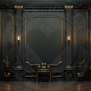 12 Digital Backdrops of Mansion Wall Interiors (color Black) for ...