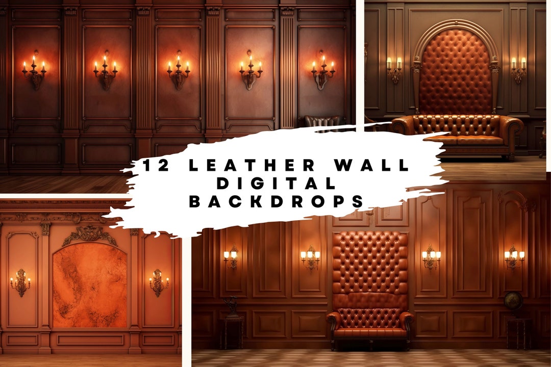 12 Digital Backdrops of Mansion Wall Interiors (color Copper and ...