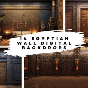 14 Digital Backdrops of Egyptian Wall Interiors for Wedding, Maternity, Fine Art, Portrait Photography Overlays, Egypt Backdrop