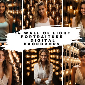 14 Wall of Light portret digitale achtergronden voor dans, bruids, bruiloft, zwangerschap, beeldende kunst, portretfotografie-overlays