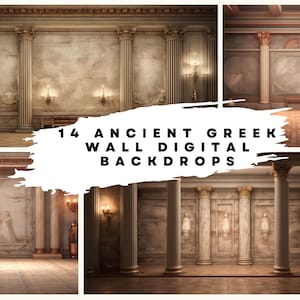 14 fondos de la antigua Grecia, decoración de paredes para bodas, maternidad, bellas artes, superposiciones para fotografía de retratos, columnas griegas, descarga digital