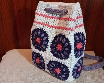 Crochet cotton backpack