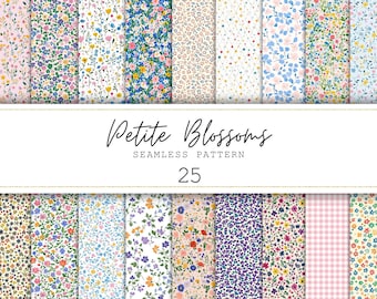Spring Floral Seamless Patterns Floral Junk Journal Paper Floral Patterns Pastel Spring Digital Paper Floral Backgrounds Scrapbooking Paper