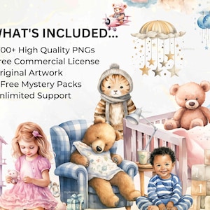 Clipart baby shower - 1700+ sexe révèlent des cliparts, baby shower rose, baby shower bleu, baby shower neutre PNG, nouveau-né, clipart chambre d'enfant image 2