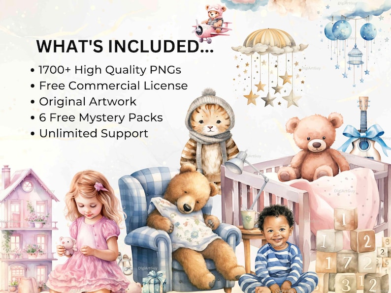 Clipart baby shower - 1700+ sexe révèlent des cliparts, baby shower rose, baby shower bleu, baby shower neutre PNG, nouveau-né, clipart chambre d'enfant image 2