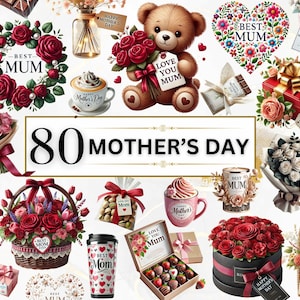 Clipart floreale per la festa della mamma PNG per la festa della mamma Clipart di rose Clipart per bambini Png per la mamma Clipart per la famiglia Grafica per la festa della mamma Adesivi per la festa della mamma PNG