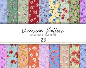 Victorian Floral Seamless Pattern Shabby Chic Digital Paper Junk Journal Paper Printable Paper Digital Background Scrapbooking Commercial