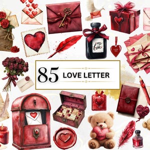 Liebesbrief Clipart, Valentinstag PNG, Happy Valentines Day Clipart, Niedliche Valentinstag Clipart, Liebe, Planer Aufkleber, Bär Clipart, Herz PNG