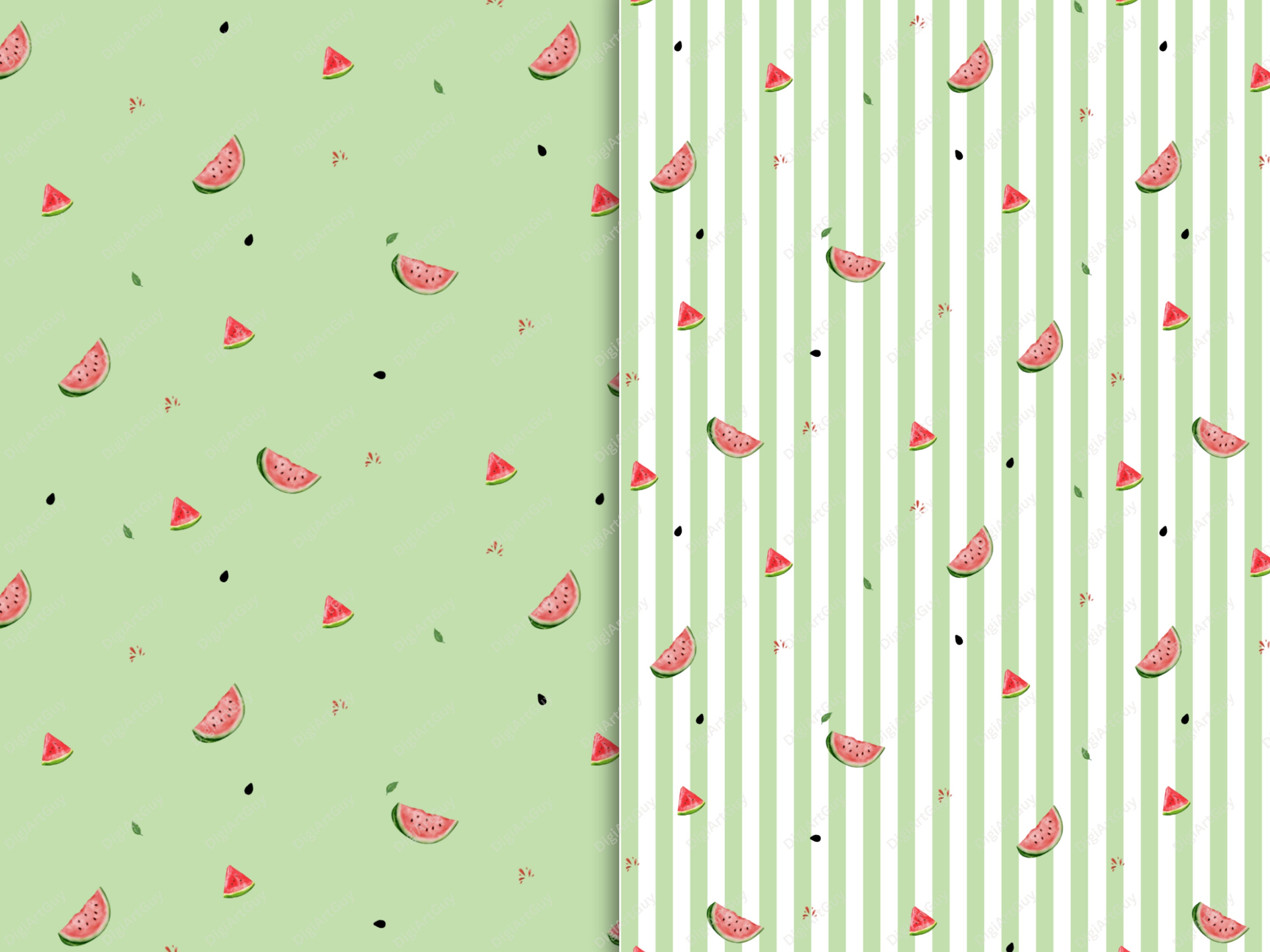 Watermelon Patterned Paper Watermelon Seamless Pattern Fruit Digital Paper Summer Fruit Seamless ...