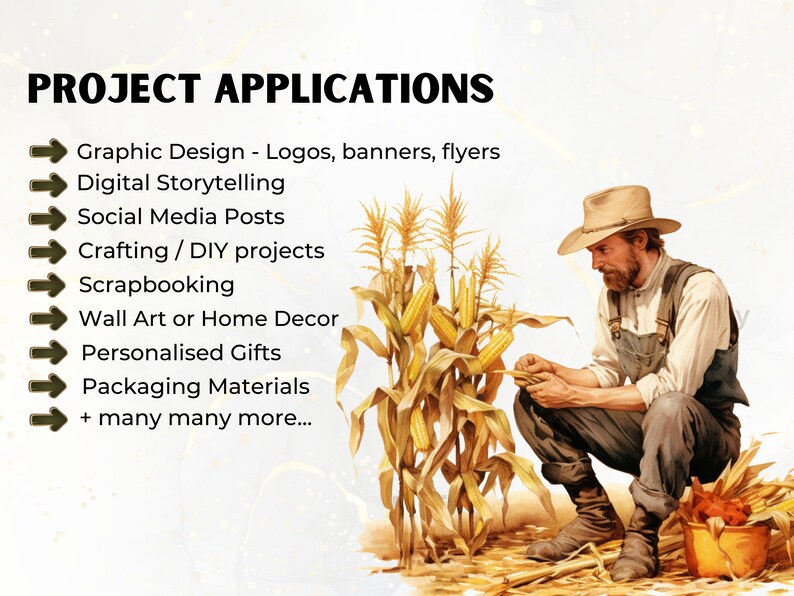 Pode incluir: Uma lista de aplica&ccedil;&otilde;es de projetos para design gr&aacute;fico, storytelling digital, postagens de m&iacute;dia social, artesanato, scrapbooking, arte de parede, presentes personalizados, materiais de embalagem e muito mais.