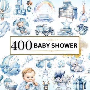 Baby Shower Clipart - 400 PNG blu Baby Shower, Clipart per neonato, Baby Shower per ragazzo, Clipart per la scuola materna, Rivelazione di genere, Orsacchiotto