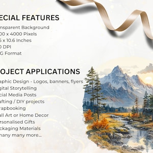Description of special features of the images: transparent background, 4k pixels square, 10.6 x 10.6 inches. 300 DPI and PNG format.Project applications include graphic design, crafting, scrapbooking,personalised gifts and many more