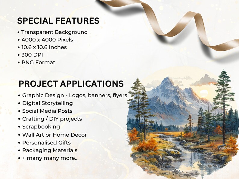Description of special features of the images: transparent background, 4k pixels square, 10.6 x 10.6 inches. 300 DPI and PNG format.Project applications include graphic design, crafting, scrapbooking,personalised gifts and many more