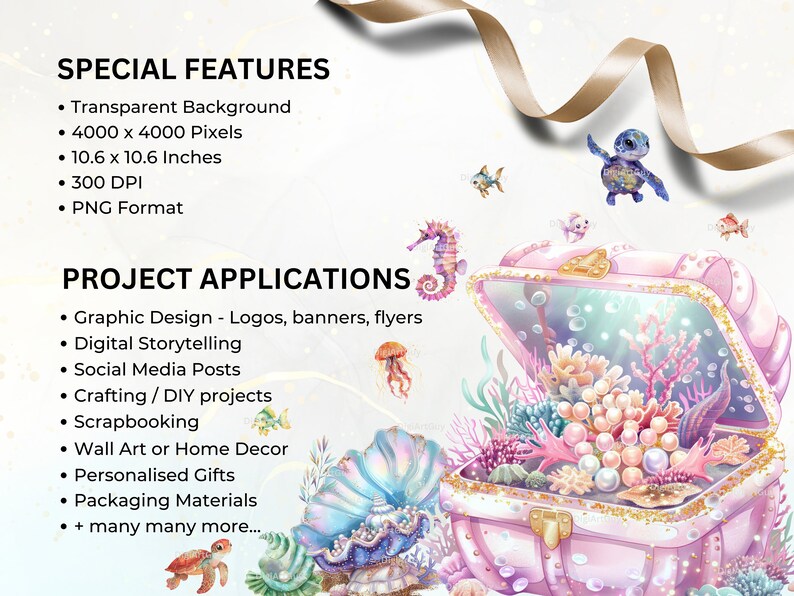 Description of special features of the images: transparent background, 4k pixels square, 10.6 x 10.6 inches. 300 DPI and PNG format.Project applications include graphic design, crafting, scrapbooking,personalised gifts and many more