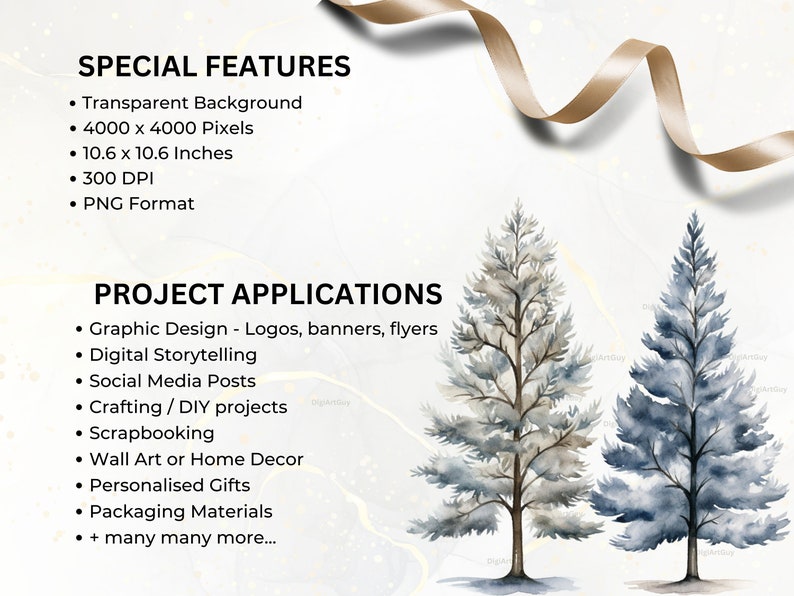 Bomen clipart bundel-60 aquarel winter clipart PNGs, winter PNG, aquarel bomen clipart, winter bomen PNG, Pine Tree clipart, sneeuw PNG afbeelding 2