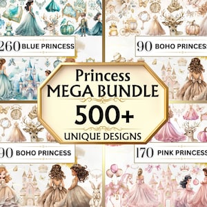 水彩プリンセスクリップアート かわいいプリンセス馬車 PNG 城 PNG シンデレラクリップアート おとぎ話クリップアート ピンクの小さなプリンセス PNG 透明