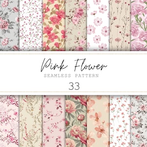 Motif floral sans couture floral rose, papier numérique indésirable, papier pour journal intime, papier imprimable, arrière-plan floral motif floral répété, usage commercial