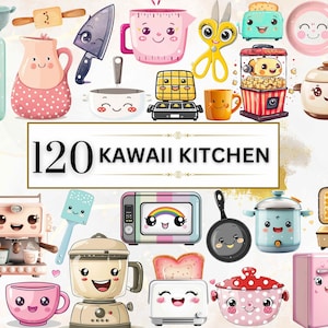 Kawaii Kitchen Clipart Kawaii Kitchen PNG Cute Kawaii PNG Clipart Kawaii adesivi Cute Kawaii Clipart Bundle Cooking Clipart Utensili da cucina