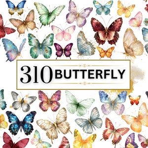 Papillons aquarelle Clipart aquarelle papillon PNG Papillon coloré printemps Clipart Floral papillon Clipart insecte | Utilisation commerciale