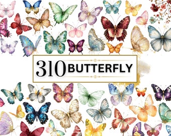 Watercolor Butterflies Clipart Watercolor Butterfly PNG Colorful Butterfly Spring Clipart Floral Butterfly Clipart Insect | Commercial Use