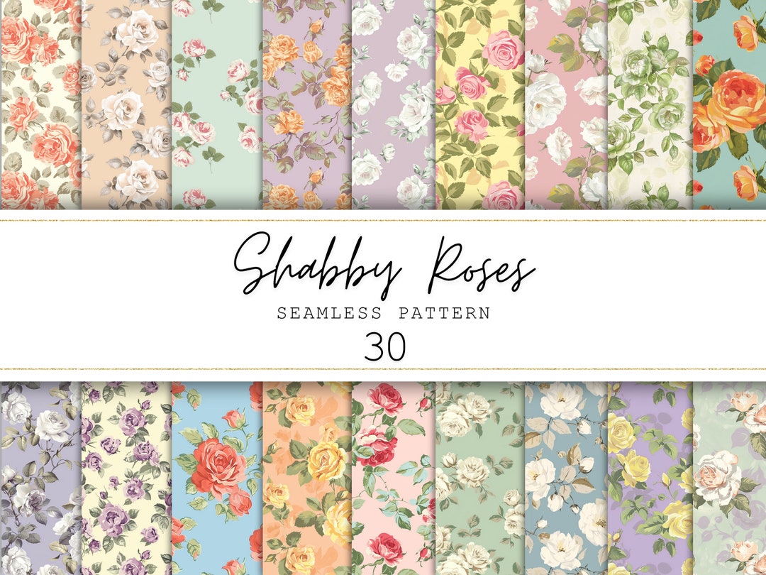 Floral Seamless Pattern Shabby Flowers Digital Paper Junk Journal Paper ...