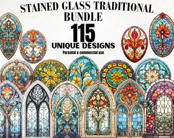 Stained Glass Art PNG Stained Glass Design For Junk Journal Stained Glass PNG Glass Art Window Hanging Stain Glass Home Decor Glass Art