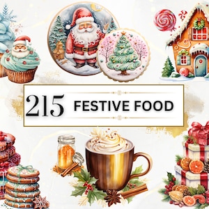 Zoete lekkernijen clipart aquarel voedsel clipart winter dessert png snoep clipart drankjes png winter clipart koekjes png bakkerij | Commercieel gebruik