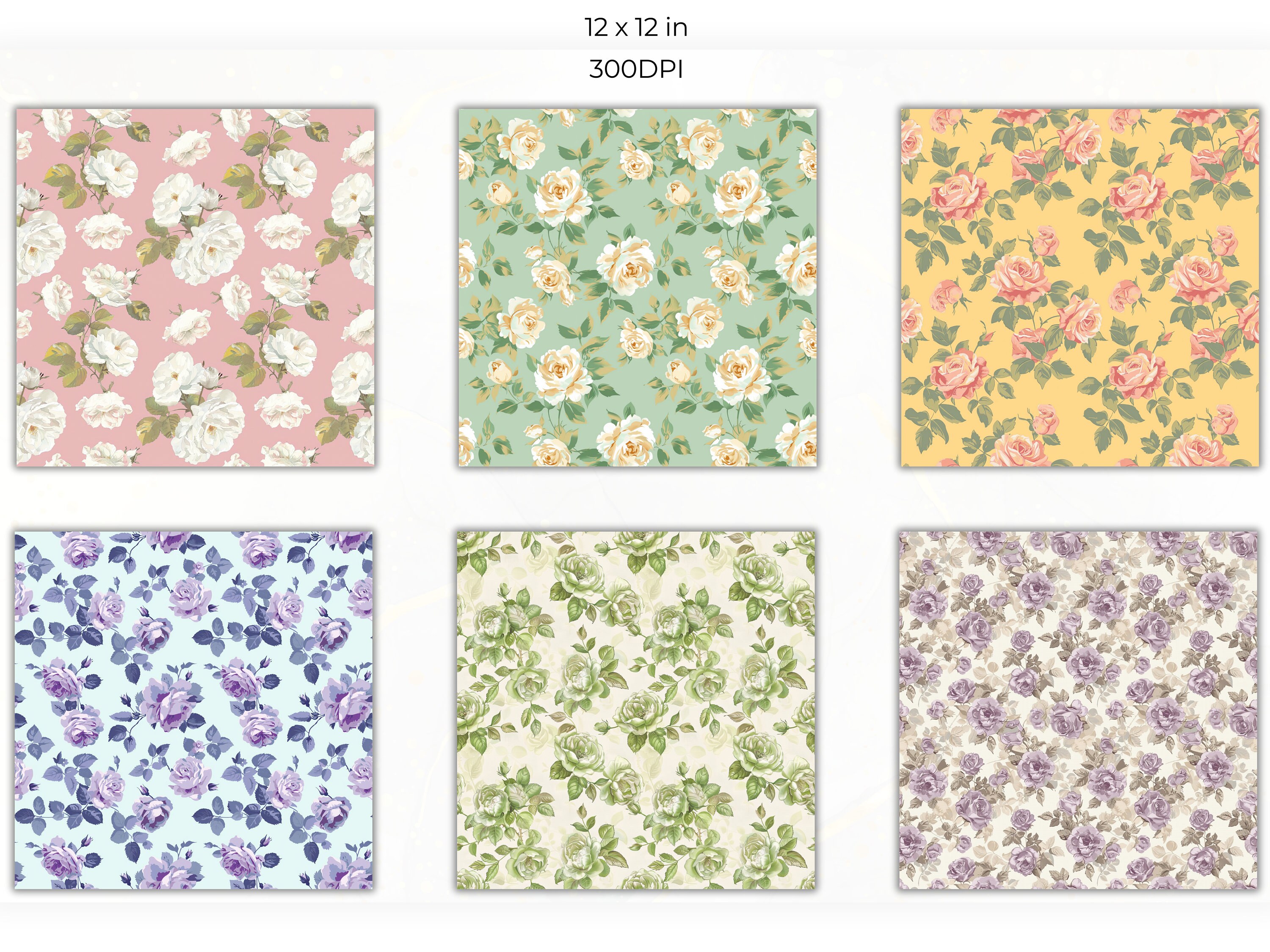 Floral Seamless Pattern Shabby Flowers Digital Paper Junk Journal Paper ...