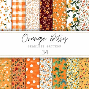 Papel digital con estampado floral ditsy, estampados florales de primavera, fondos florales, papel vintage con estampado floral sin costuras