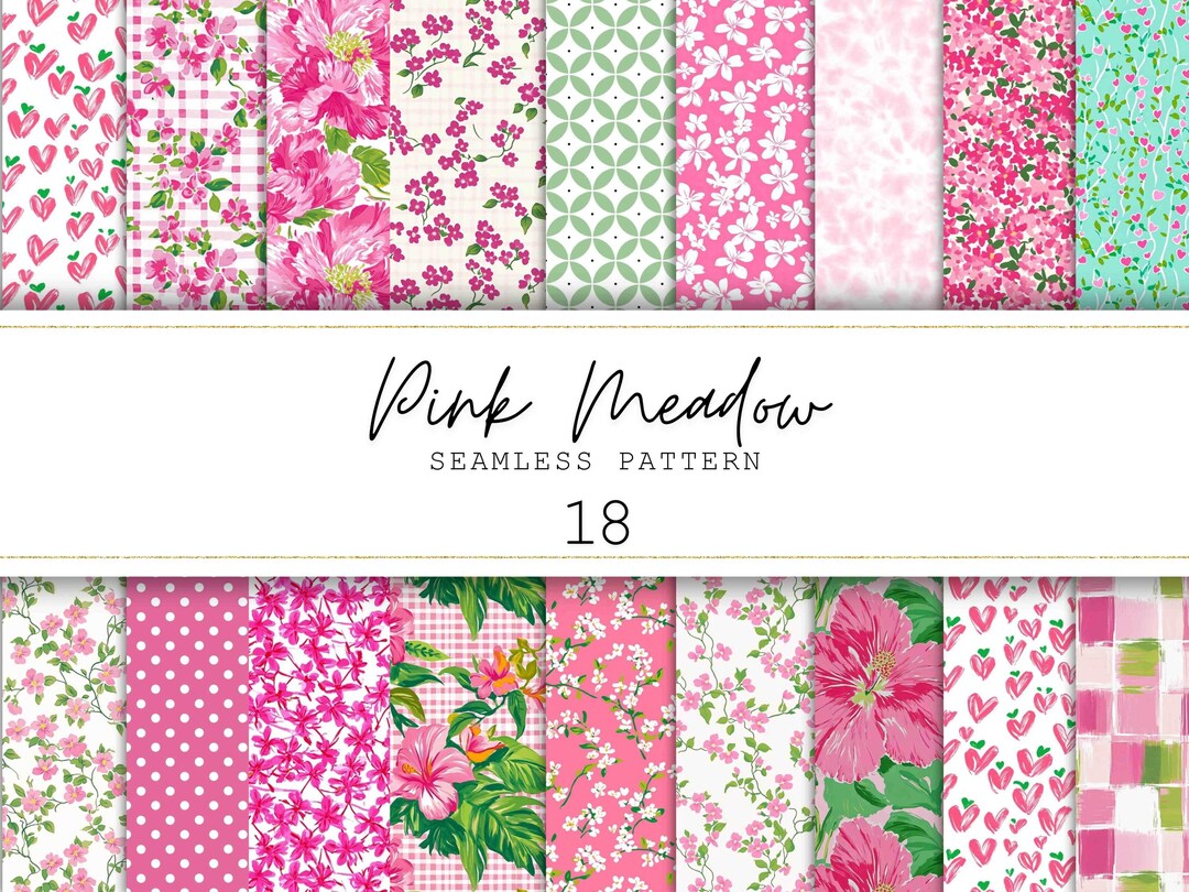 Pink Floral Seamless Pattern Ditsy Flower Digital Paper Junk Journal ...